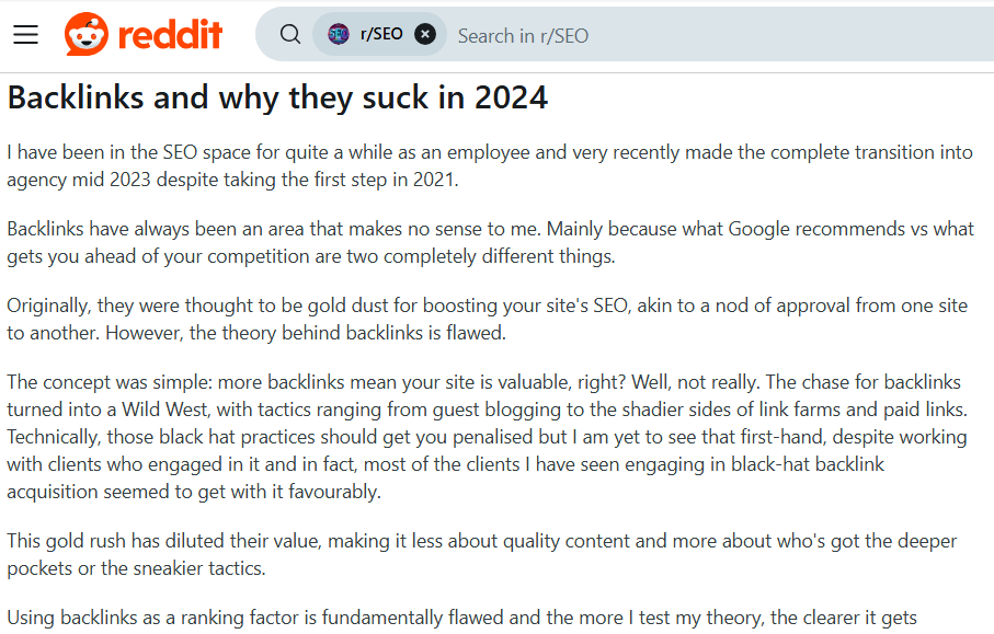 Question answer on backlink
